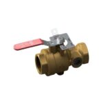 Válvula de teste e dreno em bronze com alavanca vermelha e visor de fluxo para rede de sprinklers - Avanti Comercial
