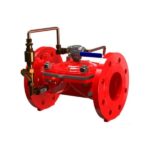 Válvula hidráulica on-off vermelha com flanges e seletor manual de três vias em latão - Avanti Comercial